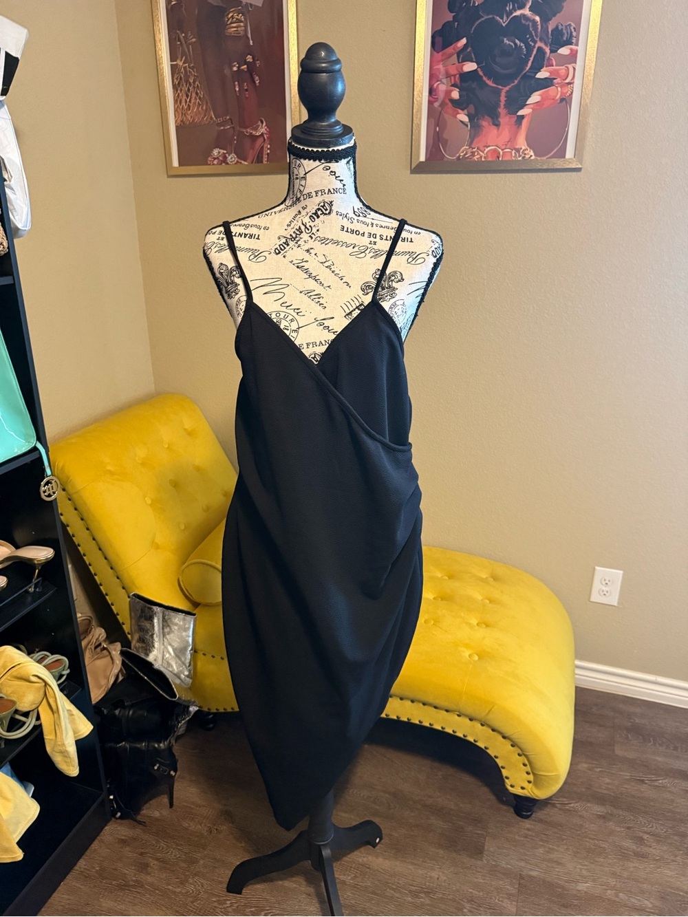 Classic Black Slip Dress with Spaghetti Straps